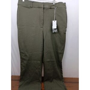 Lane Bryant nwt 16 green straight leg high rise work business office trousers